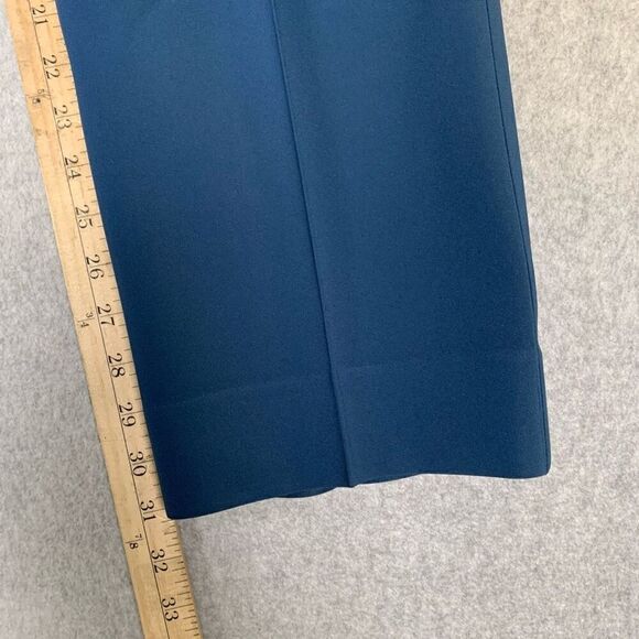 St John blue trousers dress pant womens 10 straight leg pleated office business - Picture 3 of 9